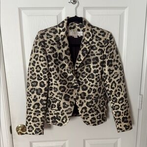 Leopard Print Women's blazer Boston proper sz2